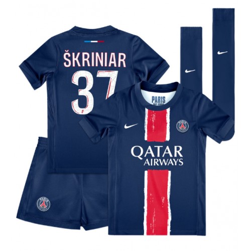 Dres Paris Saint-Germain Milan Skriniar #37 Domaci za djecu 2024-25 Kratak Rukav (+ kratke hlače)